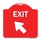 Signmission Designer Series Exit Exit W/ Left Arrow, Red & White Aluminum Sign, 18" H, 18" L, RW-1818-24032 A-DES-RW-1818-24032 - alternate 1